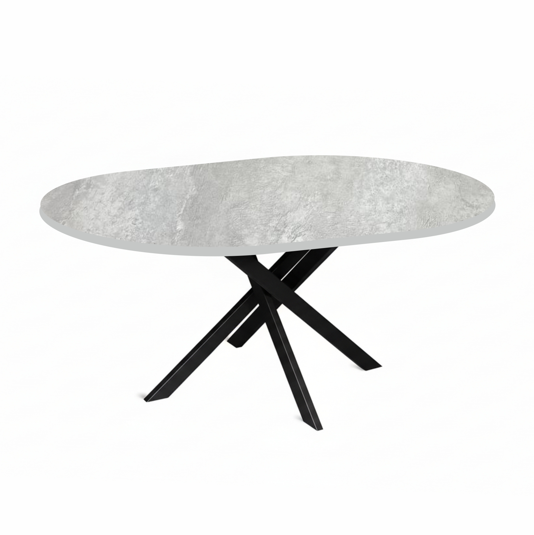 Стол "Дегон CRAFT 32" ф900/300, бабочка, каркас черный, столешница (ЛДСП Цемент светлый) КРУГ