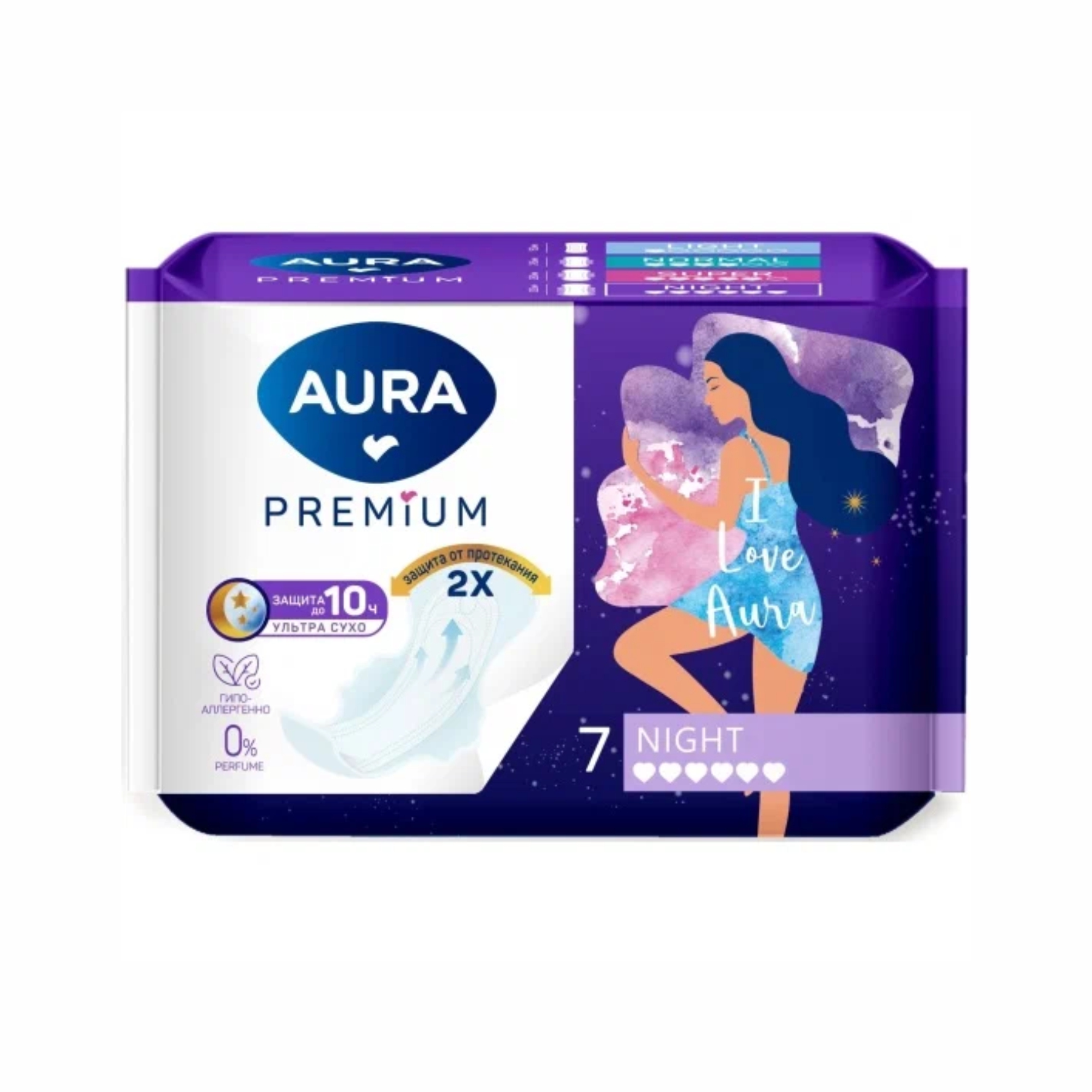 Прокладки женские Aura Night 7шт. 58732