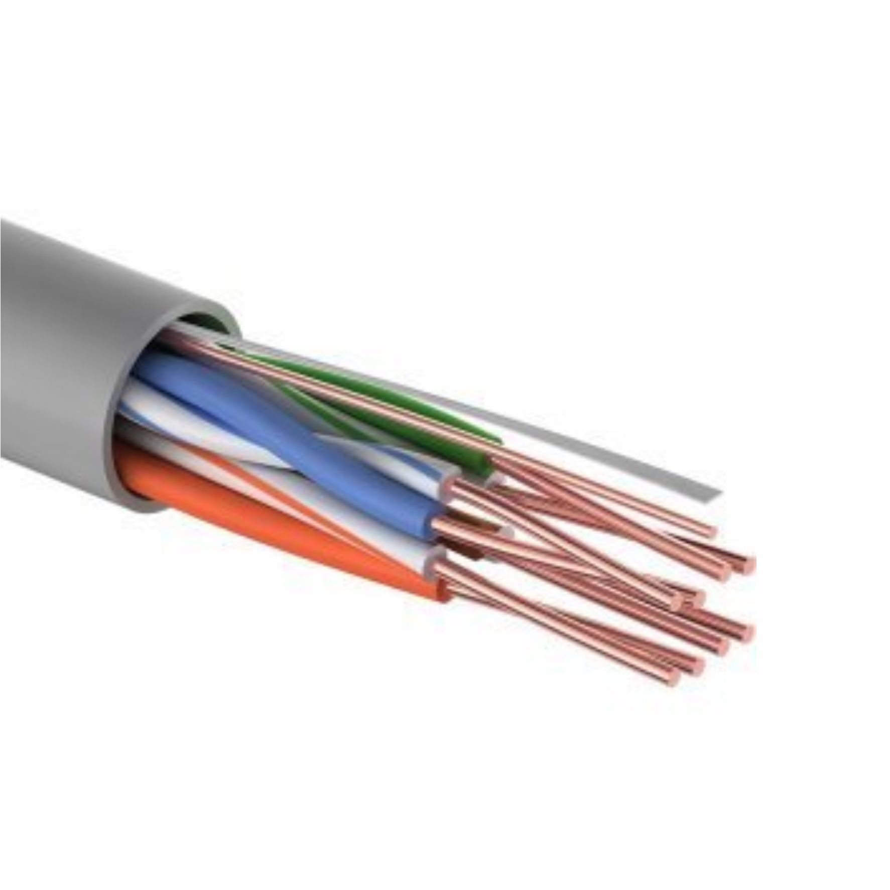 U/UTP (UTP) 4PR 24AWG CAT5e PVC INDOOR информационный, витая пара серый (0,48мм медь) (305м/бухта) S