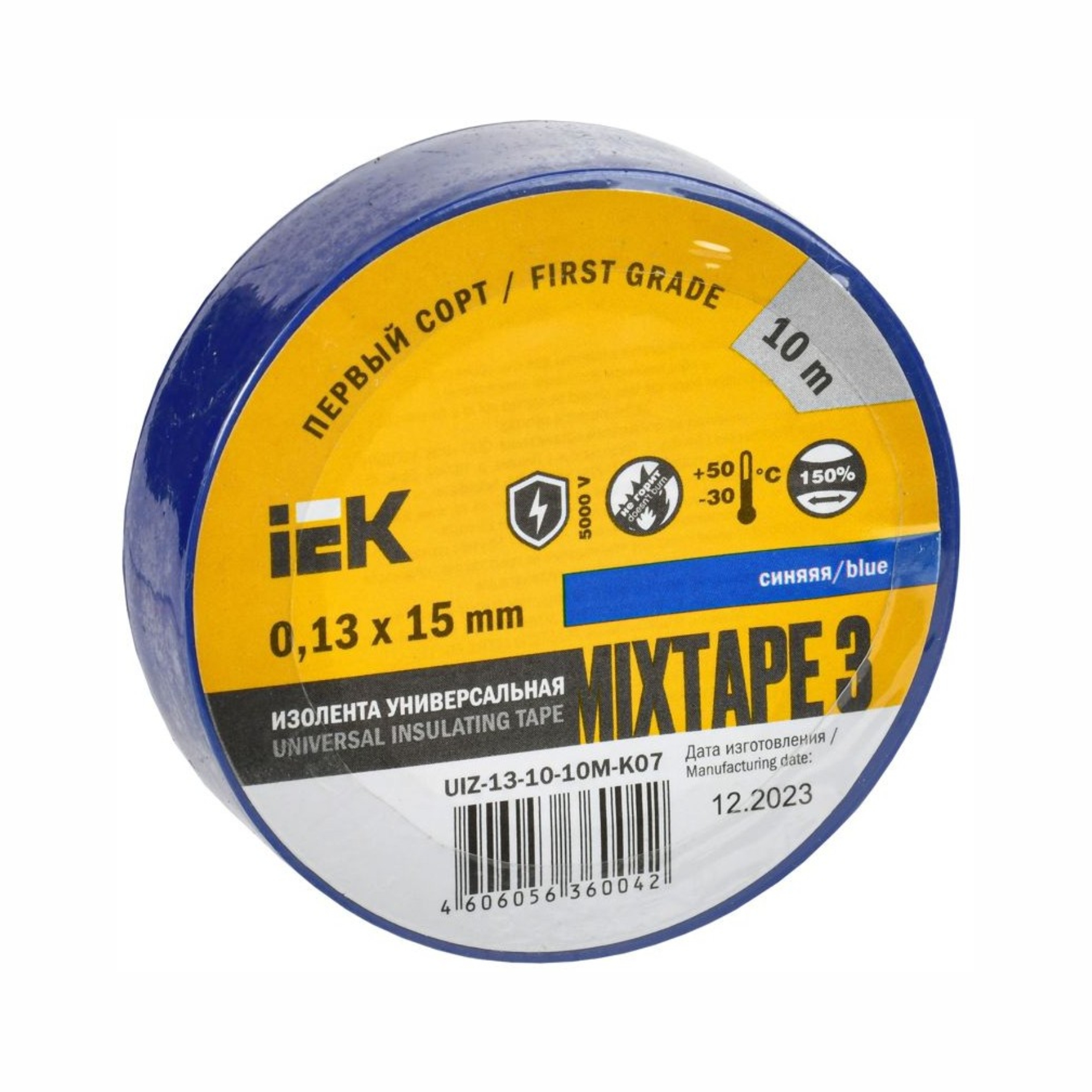 MIXTAPE 3 Изолента 0,13х15мм синяя 10м IEK