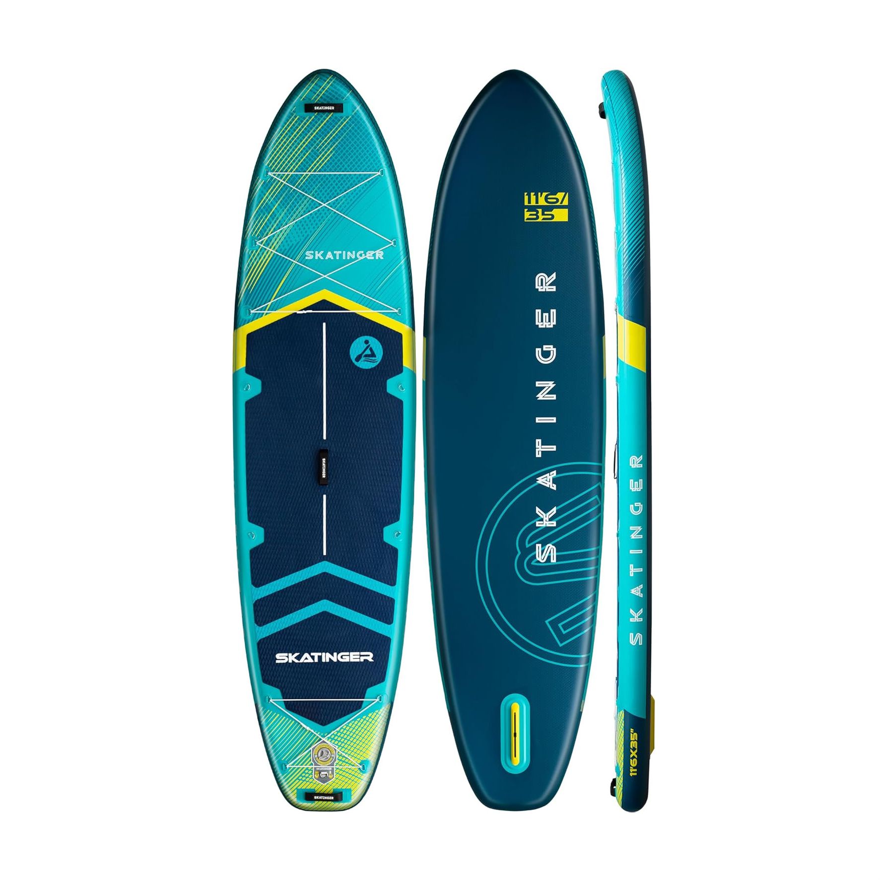 Сапборд (SUP-доска) 11.6' Skatinger Prana, с веслом и сиденьем, голубой, 350*89*15 см (арт.SK9001) 0
