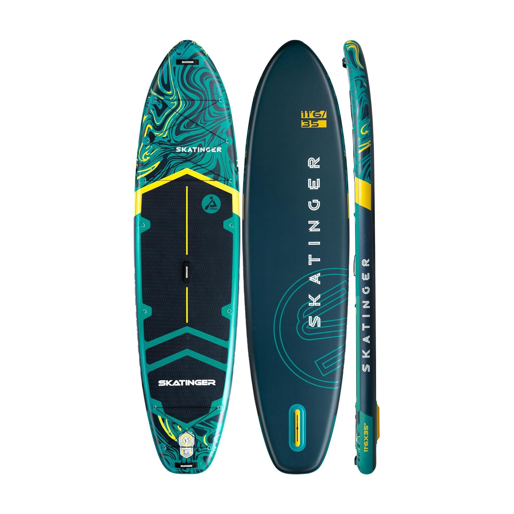 Сапборд (SUP-доска) 11.6' Skatinger Prana, с веслом и сиденьем, синий, 350*89*15 см (арт.SK9002)