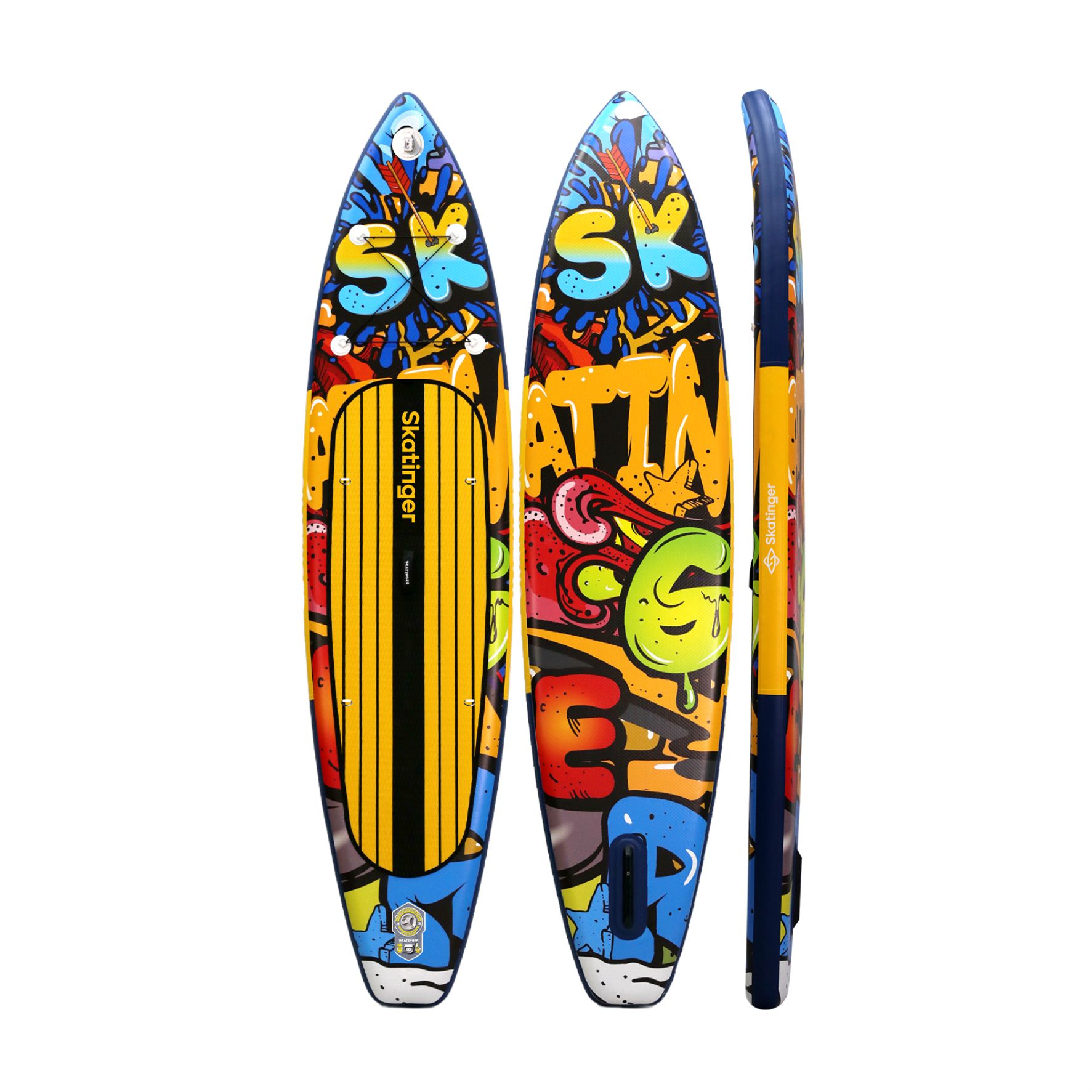Сапборд (SUP-доска) 11.6' Skatinger Graffitiyellow, с веслом, 350*81*15 см (арт.WH218)