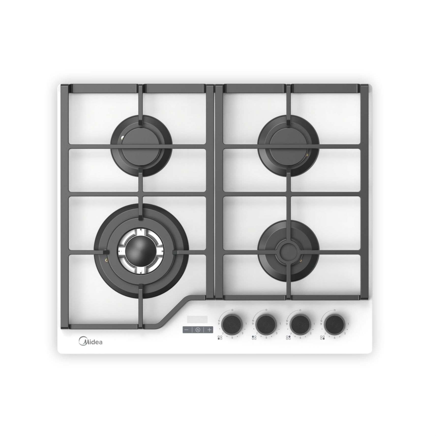 Варочная панель газ. 4 конфорки Midea MG697TGW белая