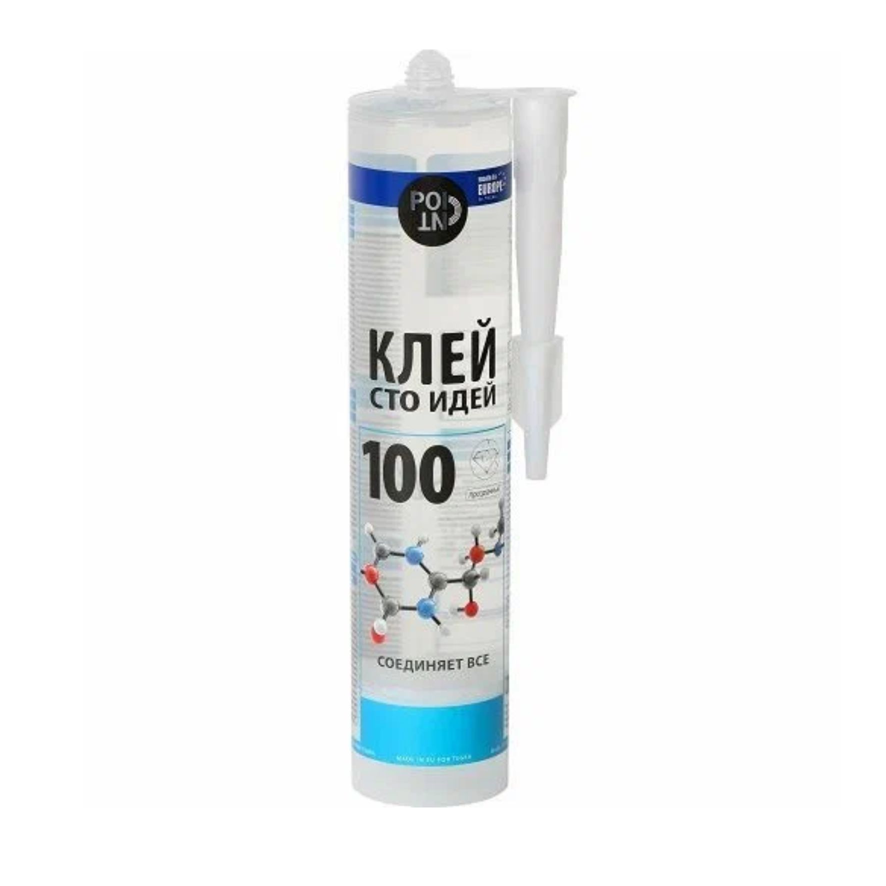 Клей вместо гвоздей Point 100 идей, соединяет всё, прозрачный 290мл/12