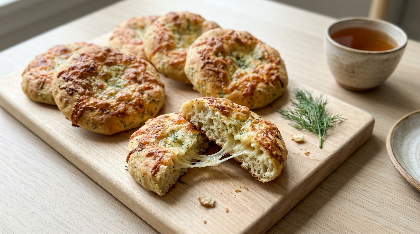 Сырные лепёшки на кефире с укропом