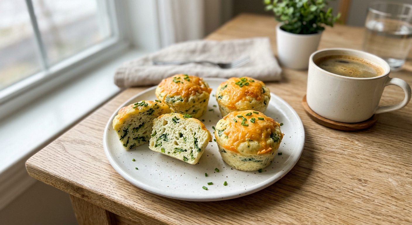 Паровые яичные кексы с сыром и зеленью