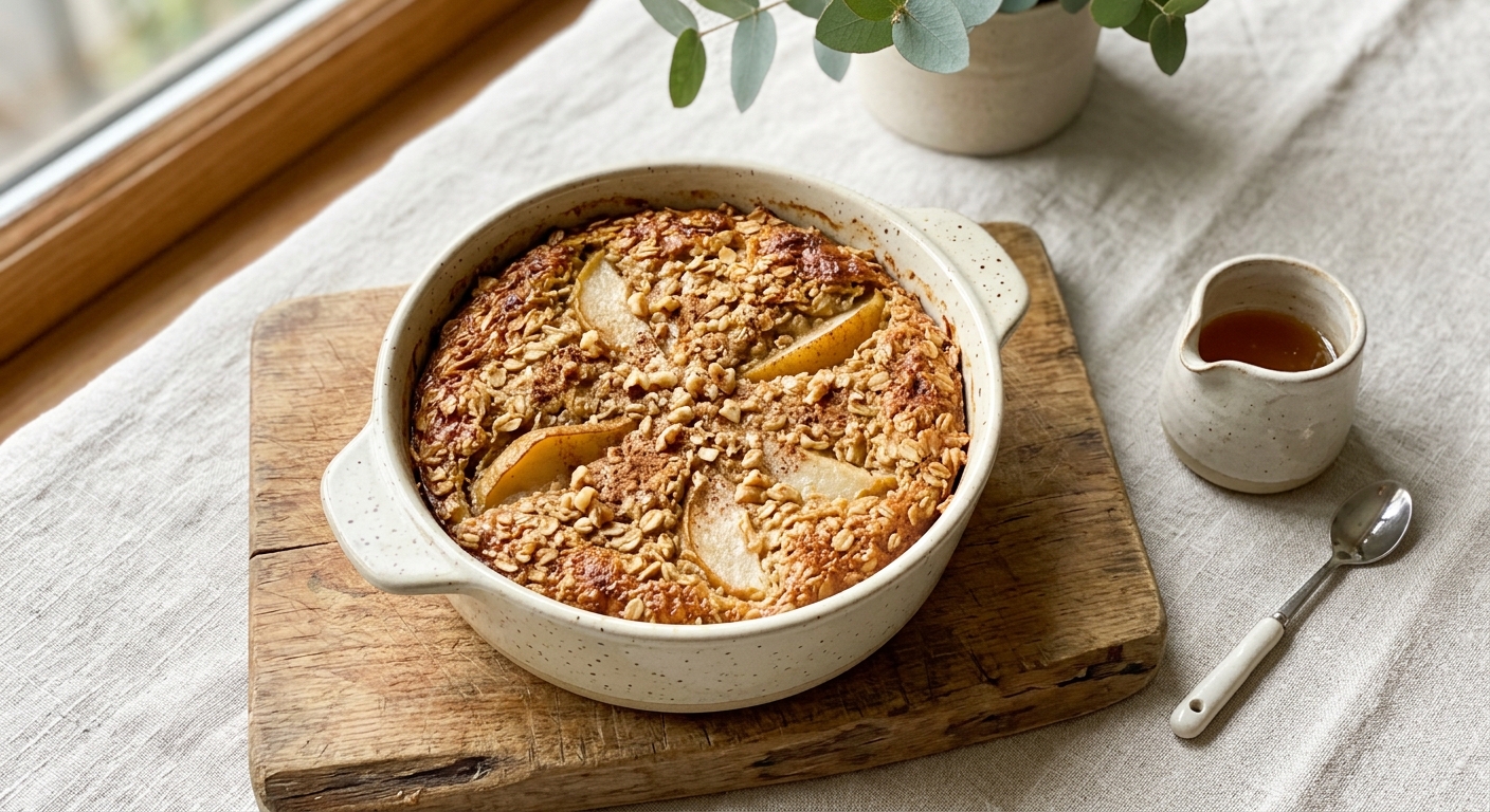 Запечённая овсянка с грушей и кардамоном