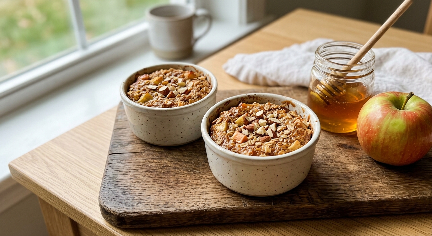 Запечённая овсянка с яблоком и корицей в режиме Bake