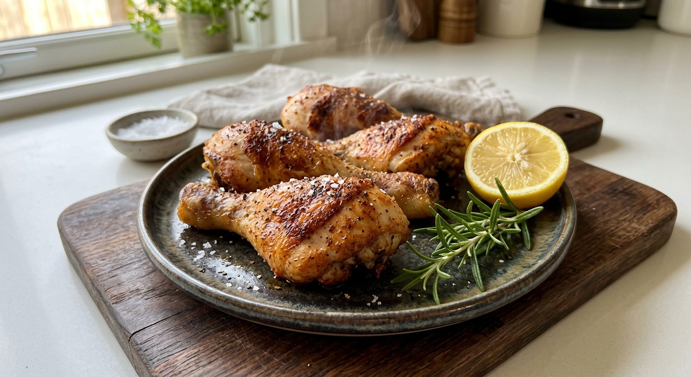 Запечённые куриные голени с чесноком и розмарином