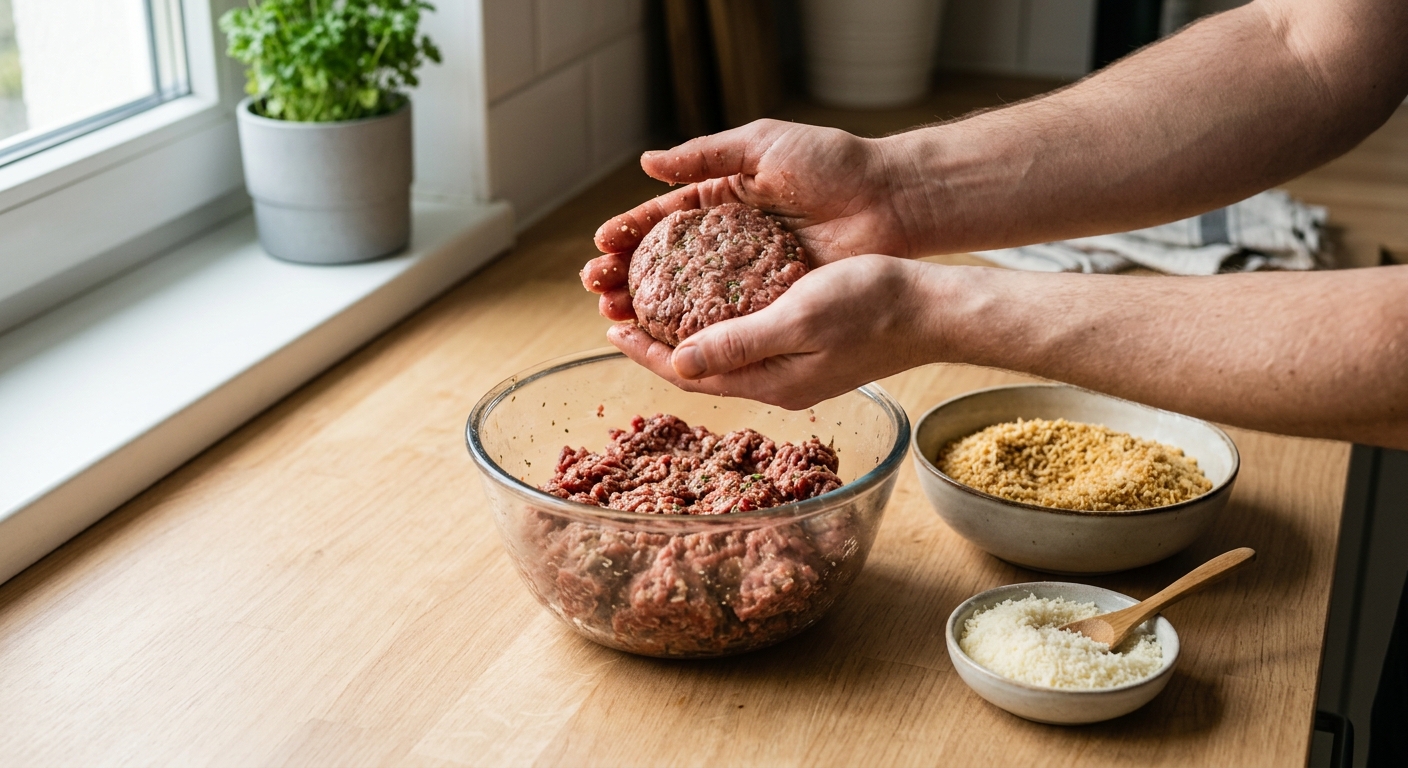 Запечённые куриные котлеты с пармезаном и базиликом — процесс готовки в аэрогриле