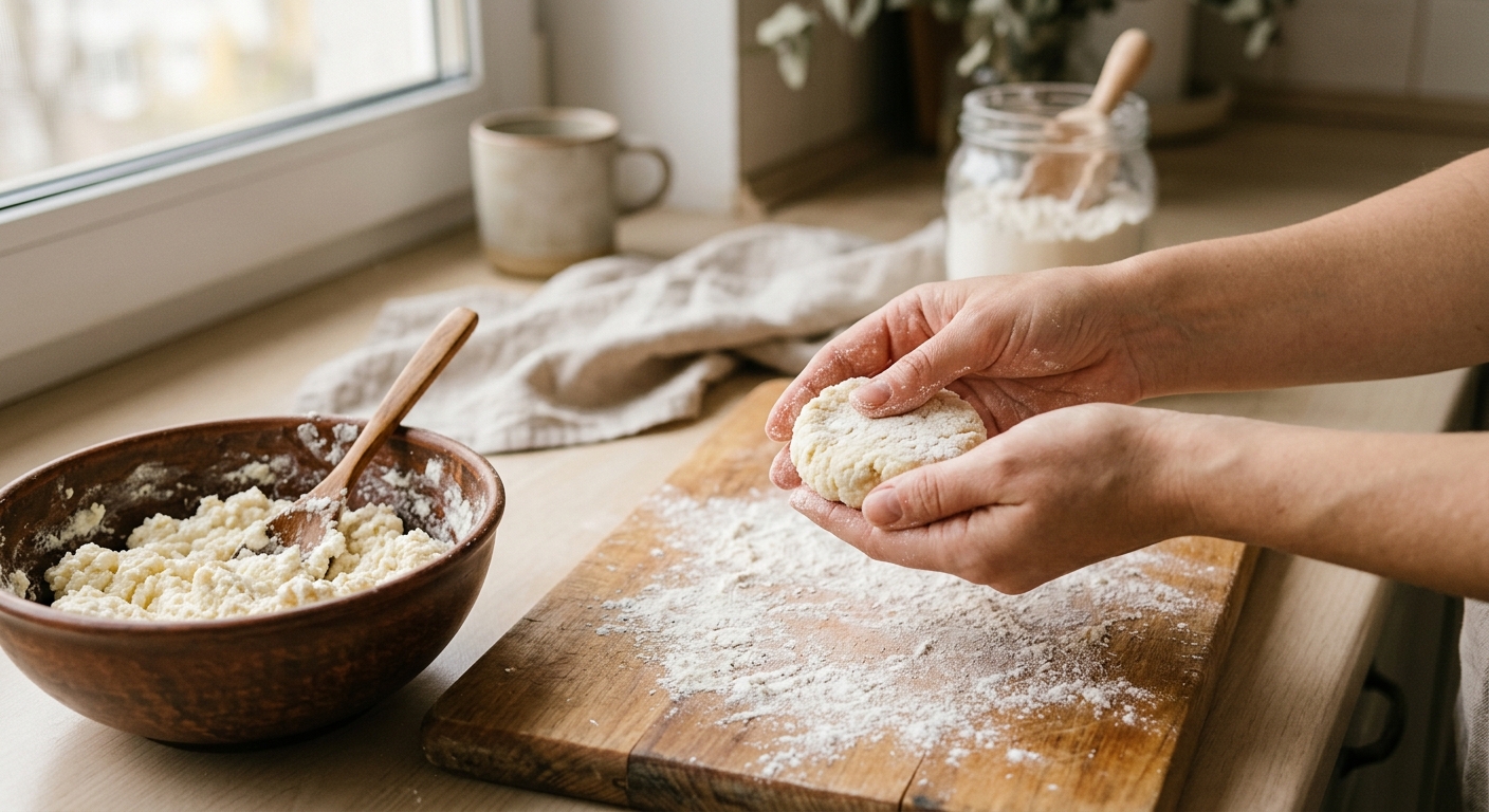 Запечённые сырники с ванилью в режиме Bake — процесс готовки в аэрогриле