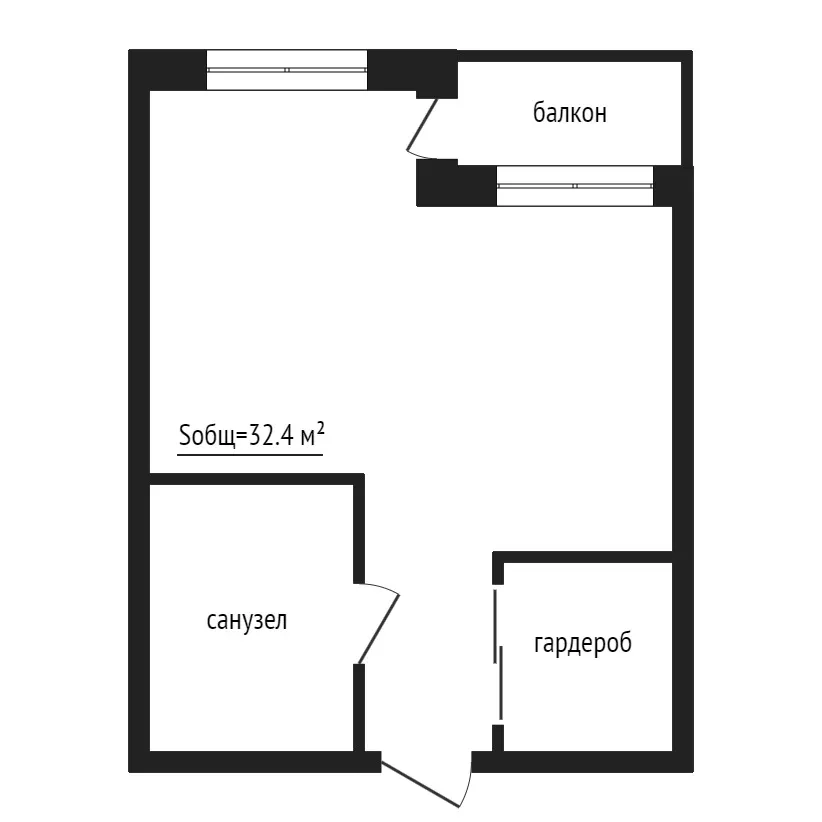 Квартира-студия 33 м2 на Механизаторов - фото 2