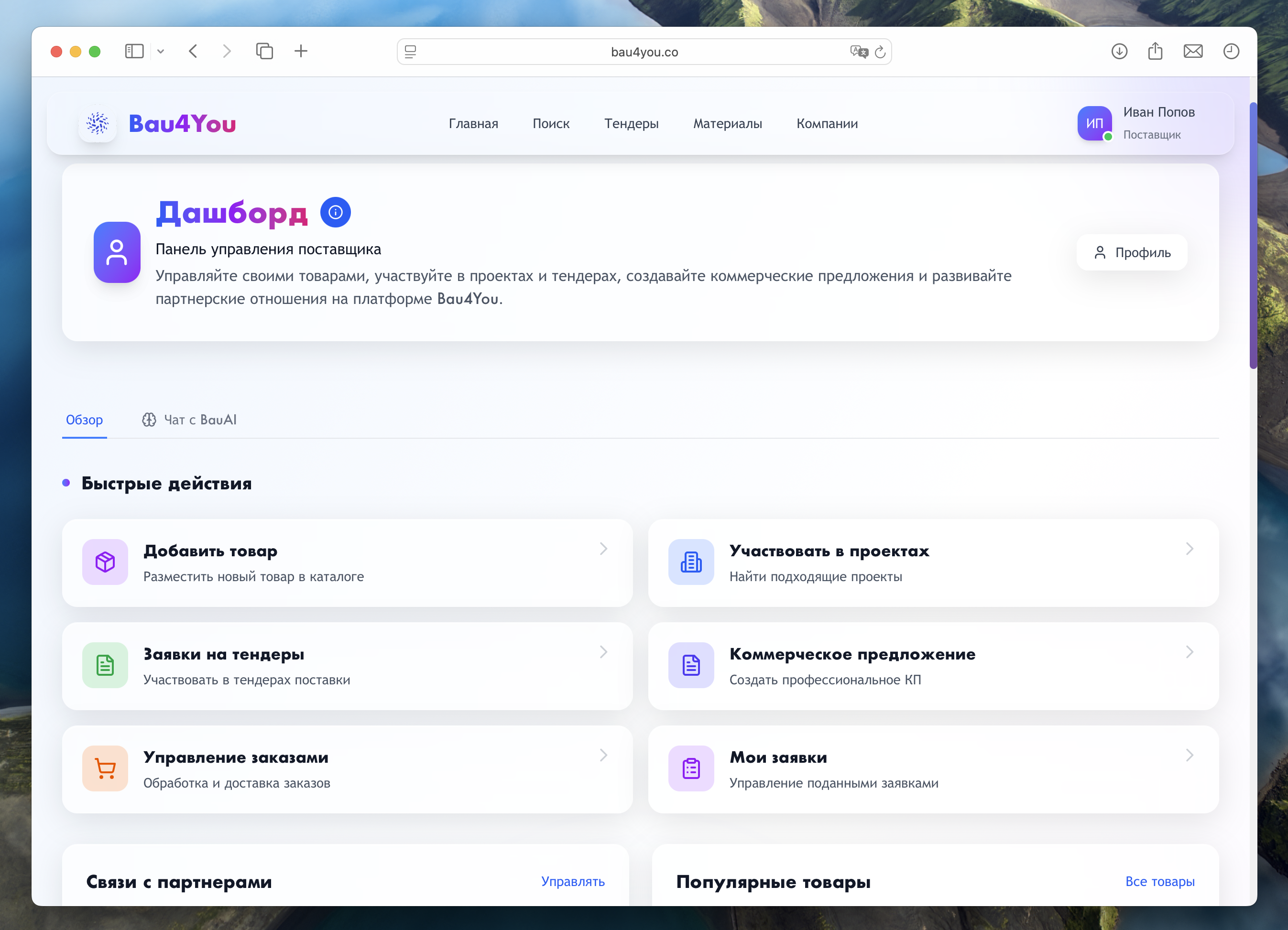 Dashboard Interface