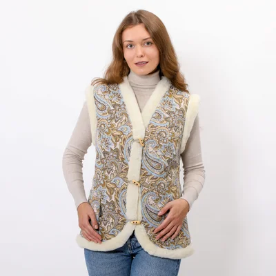 Жилет из овчины «Восточный узор»