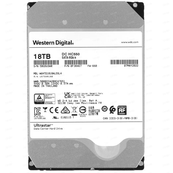 18 TB Hard Drive WD Ultrastar DC HC550 [0F38459]