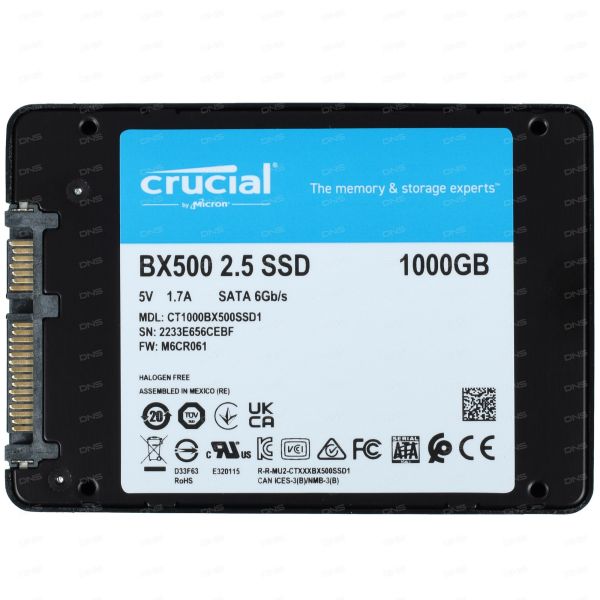1000 GB 2.5" SATA drive Crucial BX500 [CT1000BX500SSD1]