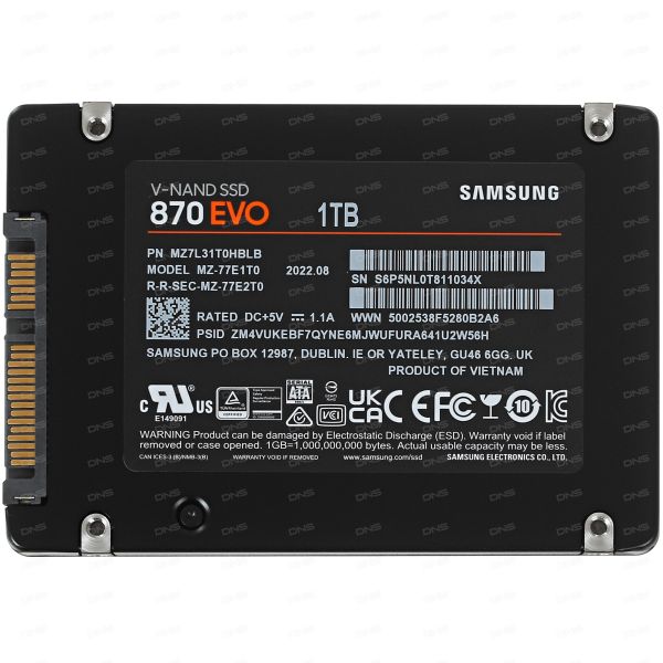 1000 GB 2.5" SATA drive Samsung 870 EVO [MZ-77E1T0BW/EU]