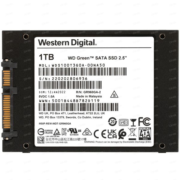1000 GB 2.5" SATA drive WD Green [WDS100T3G0A]