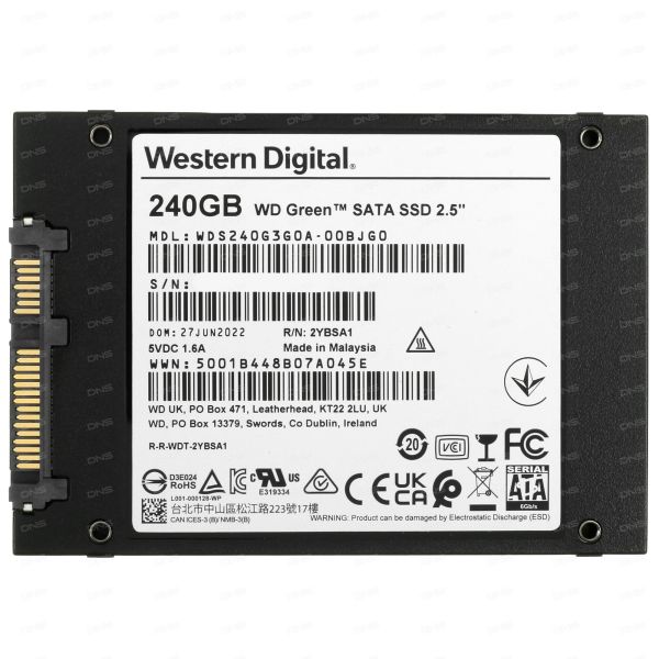 240 GB 2.5" SATA drive WD Green [WDS240G3G0A]