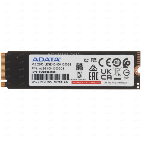 1000 GB SSD M.2 drive ADATA LEGEND 800 [ALEG-800-1000GCS]