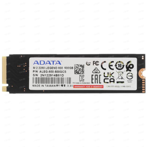 500 GB SSD M.2 drive ADATA LEGEND 800 [ALEG-800-500GCS]