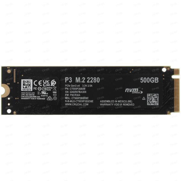 500 GB SSD M.2 drive Crucial P3 [CT500P3SSD8]