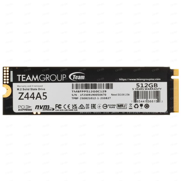 512 GB SSD M.2 drive Team Group Z44A5 [TM8FPP512G0C129]