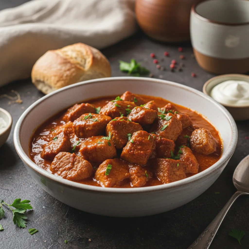 Гуляш из свинины с подливкой — мягкое мясо за 1 час