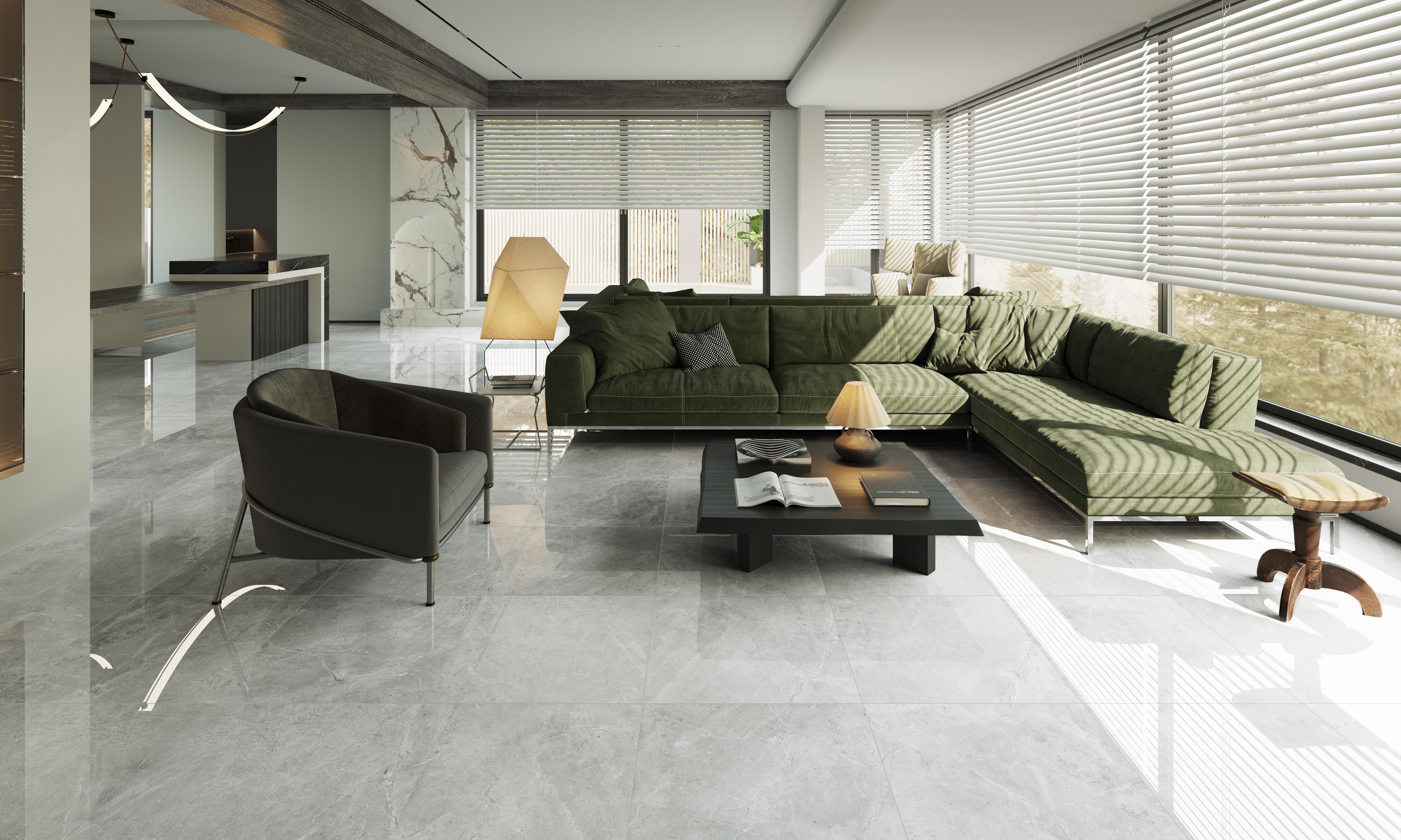 Керамогранит Capucino SOHO Светло-серый мрамор с крошкой PTF6002P 600*600*9 мм (1,44 кв.м/уп)