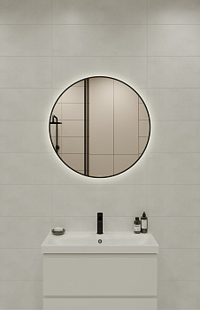 Зеркало круглое с подсветкой Cersanit ECLIPSE smart 80х80 чёрная рамка