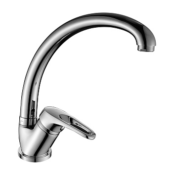 Смеситель для кухни Rossinka одноручный(35мм) с высоким излив B35-25,хром