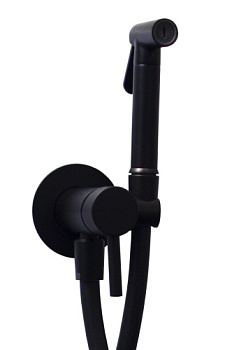 Гигиенический душ Paffoni Tweet Round (черный) со смесителем и внутренней частью