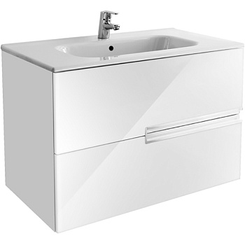 Тумба под раковину Roca Victoria Nord 80, белый глянец, 2 ящика