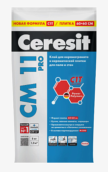 Клей Ceresit CM 11 для плитки и керамогранита для внутр. и наружн. работ, 25 кг