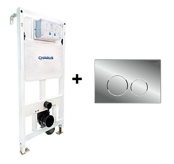 Система инсталляции Charus City для подвесного унитаза + клавиша хром глянцевый