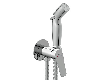 Смеситель с гигиеническим душем Cersanit FLAVIS встраиваемый однорычажный клик клак, хром