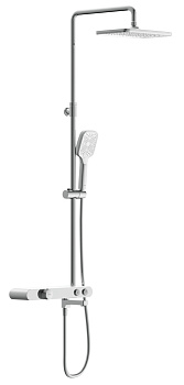 Душевая система Cersanit VIVO смеситель термос. кнопочный, с изливом,3 режима, шланг 150 PVC квадра