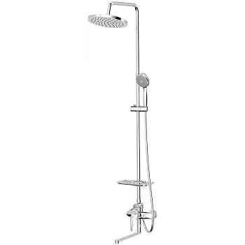 Смеситель для ванны и душа с верхней душ. лейкой Тропический дождь, Lemark Linara, LM0462CF, хром