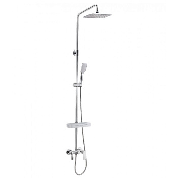 Смеситель для ванны и душа с верхней душ. лейкой Тропический дождь, Lemark Tropic, LM7002C, хром