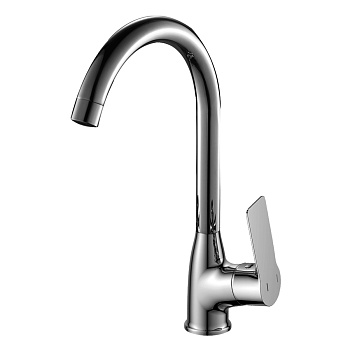 Смеситель для кухни Rossinka одноручный(35мм) с высоким поворотным излив RS27-23,хром