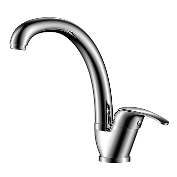 Смеситель для кухни Rossinka одноручный(35мм) с высоким поворотным излив, 180мм, Y35-23 хром