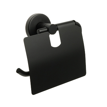 Бумагодержатель с крышкой Fixsen COMFORT BLACK FX-86010,чёрный