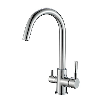 Смеситель для кухни Aquanika Comfort AQC06CR однорычажный с переключением на питьевую воду, хром