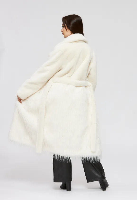 Фото Шуба из эко норки и отделкой эко страус - 10