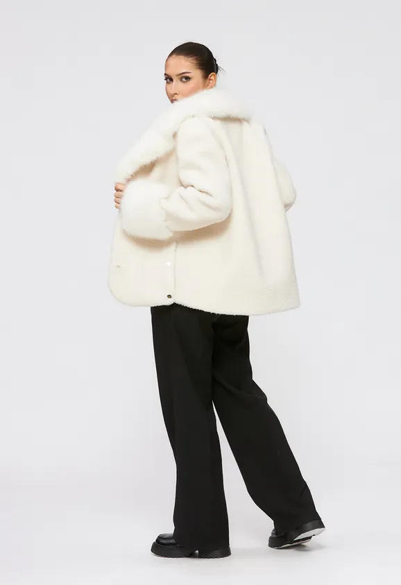 Фото Пальто из натуральной шерсти белое - 7