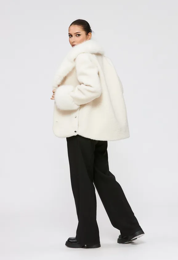 Фото Пальто из натуральной шерсти белое - 6