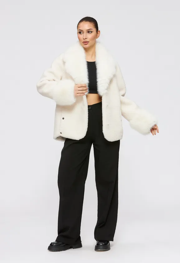 Фото Пальто из натуральной шерсти белое - 4