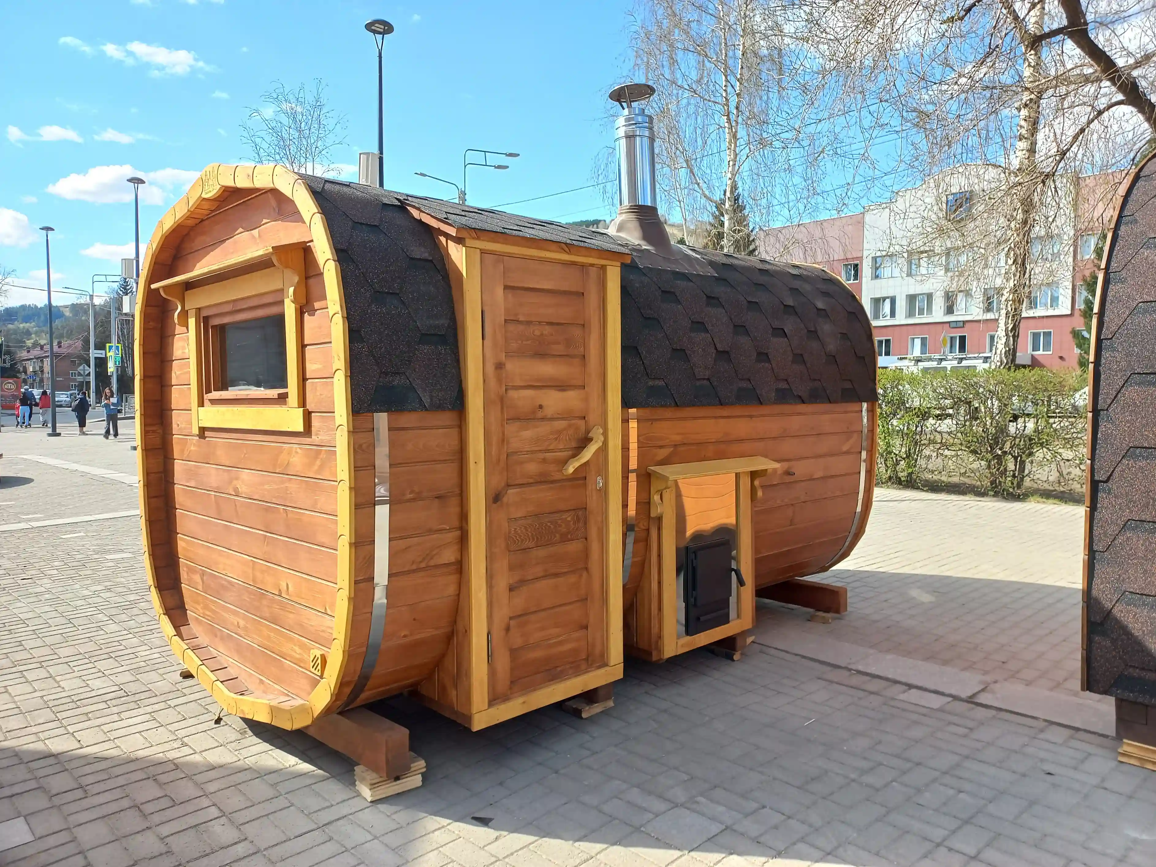 Баня-бочка Квадро 3,5 м