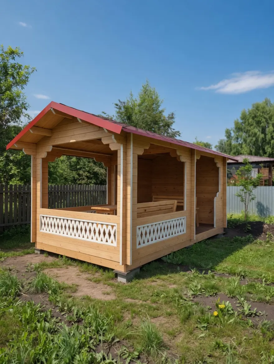 Беседка из мини-бруса 3×5 м